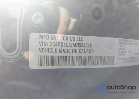 2021 Chrysler Pacifica Hybrid Touring L z USA, uszkodzony, nr VIN 2C4RC1L72MR594048